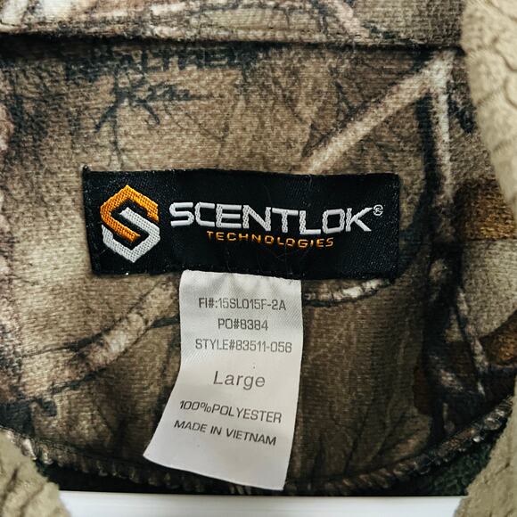 Scent Lok Realtree Camo Jacket Full Zip Large Proven Deadly Embroidered - Picture 7 of 7